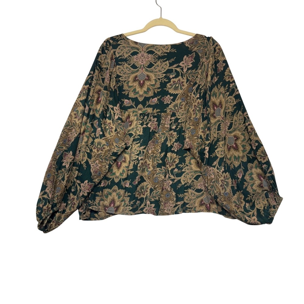 Denim & Supply Ralph Lauren Floral Paisley Tassel Peasant Blouse Boho Hippie M - Picture 3 of 9